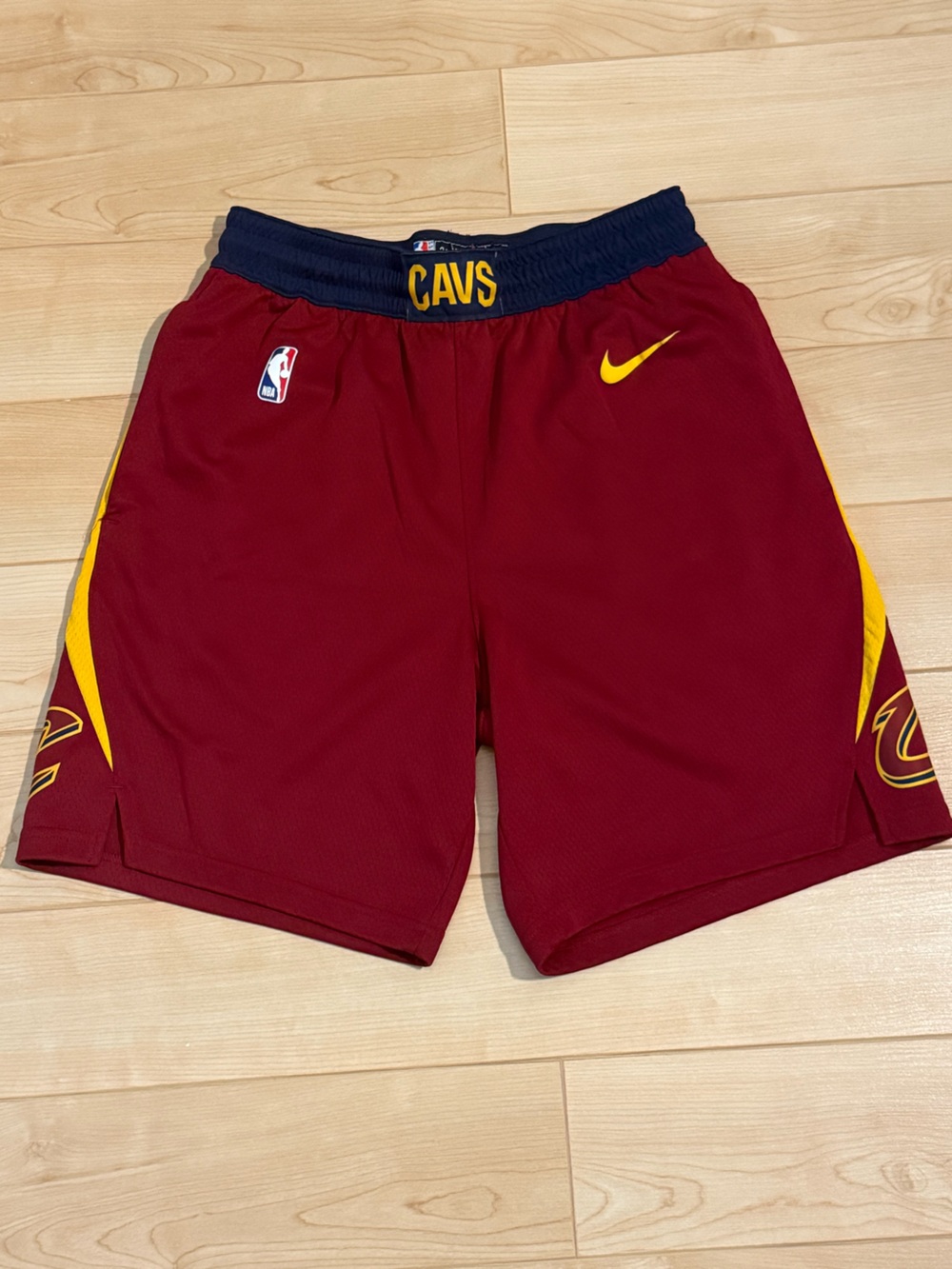 Nike Cleveland Cavaliers Maroon and Yellow Basketball Shorts